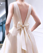 Vestido corto de fiesta de graduación con escote en V y corte asimétrico, estilo línea A, PG667