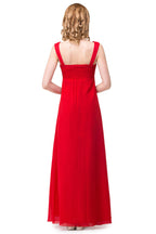 Vestidos de dama de honor rojos de corte A hasta la rodilla con escote en V