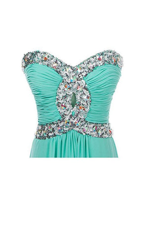 Vestido de fiesta largo de gasa corte A, vestido de noche con cuentas de cristal PG250