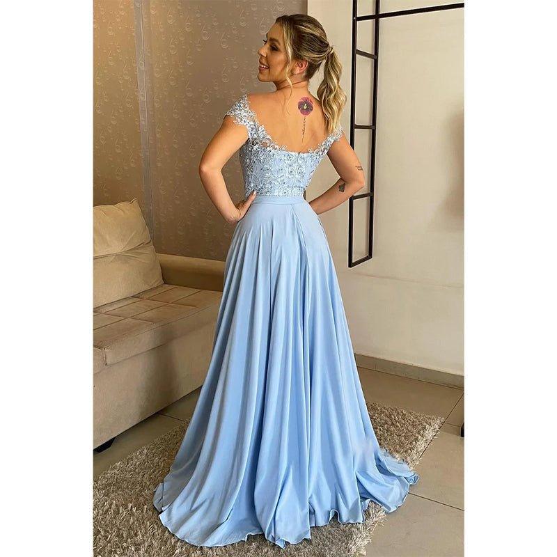 Vestido de encaje de talla grande con hombros descubiertos y corte en A para la madre del pájaro 