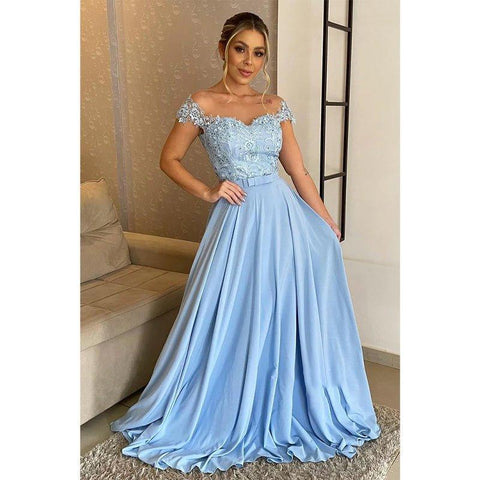 Vestido de encaje de talla grande con hombros descubiertos y corte en A para la madre del pájaro 