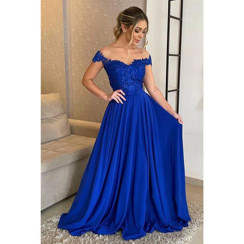 Vestido de encaje de talla grande con hombros descubiertos y corte en A para la madre del pájaro 