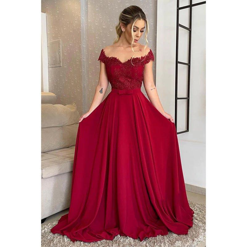 Vestido de encaje de talla grande con hombros descubiertos y corte en A para la madre del pájaro 