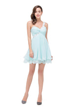 Vestido de fiesta de gasa corte A con un solo hombro