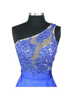 Robe de bal/soirée en mousseline à une épaule, coupe trapèze, PG260