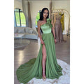 Robe de bal longue à fleurs, asymétrique, avec fente 
