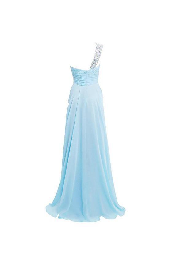 Vestido de dama de honor largo de un solo hombro estilo línea A PG266