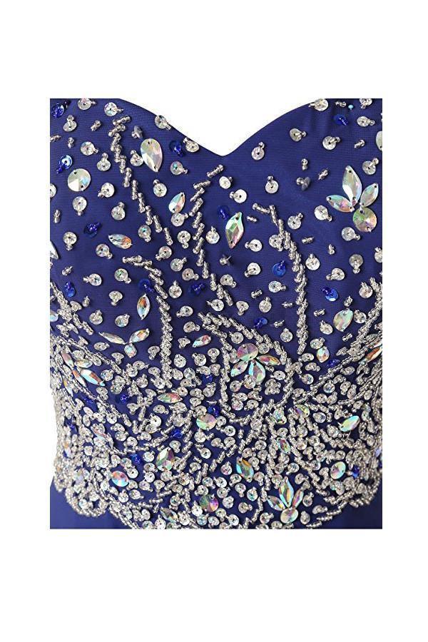 Vestidos de fiesta corte A, vestidos de noche de gasa con escote corazón PG264