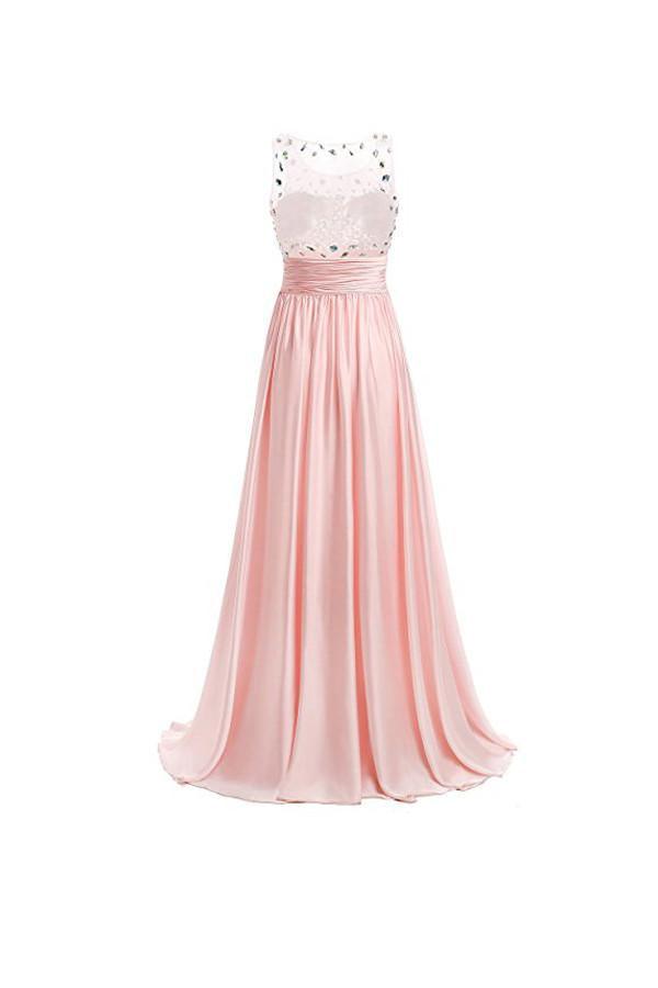 Vestidos de fiesta corte A, largos hasta el suelo, de gasa, vestidos de noche PG255