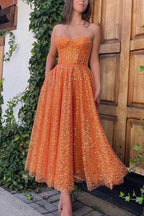 Vestidos de fiesta corte A, brillantes y relucientes, vestido de cóctel largo hasta el suelo sin mangas con escote corazón de encaje y lentejuelas