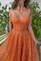 Vestidos de fiesta corte A, brillantes y relucientes, vestido de cóctel largo hasta el suelo sin mangas con escote corazón de encaje y lentejuelas