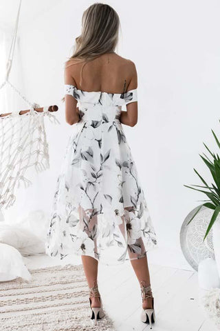 Vestidos de fiesta únicos de tul, sin mangas, con hombros descubiertos y corte en A.