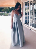 Vestidos de graduación de satén, corte en A, sin mangas, largos hasta el suelo, con tirantes finos y volantes.