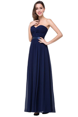 A-line Strapless Chiffon Bridesmaid Dress with Draped