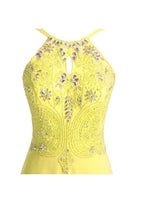 Vestidos largos de fiesta con tirantes y cuentas, corte en A, vestidos de noche PG272