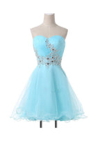 Vestido de fiesta de línea A con escote corazón, apliques, cuentas y cordones PG083