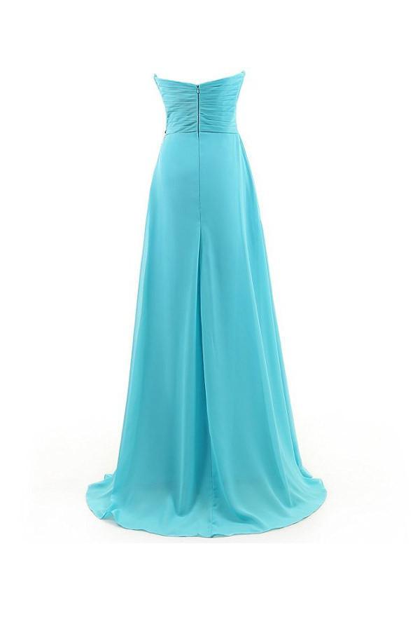 Vestido de fiesta de gasa con escote corazón y cuentas, corte en A, PG262