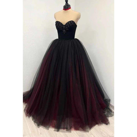 Vestidos largos de noche formales de corte línea con escote corazón y cuentas 
