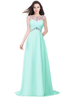 Vestido de noche de gasa con escote corazón y corte en A