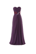 Vestido de dama de honor/baile de graduación de corte A, escote corazón y largo hasta el suelo con volantes BD020
