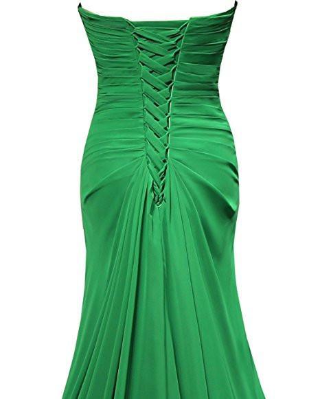 Vestidos de dama de honor de gasa con escote corazón y corte en A hasta el suelo BD021
