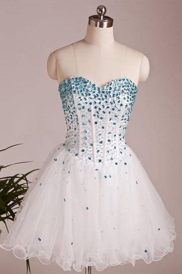 Vestidos cortos de fiesta de graduación con escote corazón y corte en A, vestidos cortos para baile de bienvenida PD157