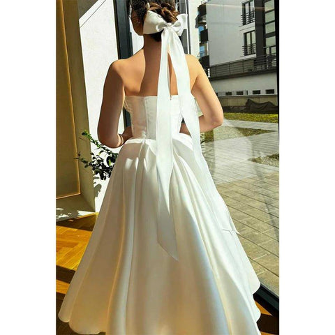 Robe de soirée empire sans bretelles, coupe trapèze, décolleté en cœur 