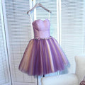 Vestido de fiesta corto de tul con escote corazón y corte en A, modelo PD391