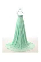 Vestidos de fiesta de dos piezas de gasa corte A, vestidos de noche PG261