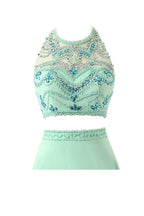 Vestidos de fiesta de dos piezas de gasa corte A, vestidos de noche PG261