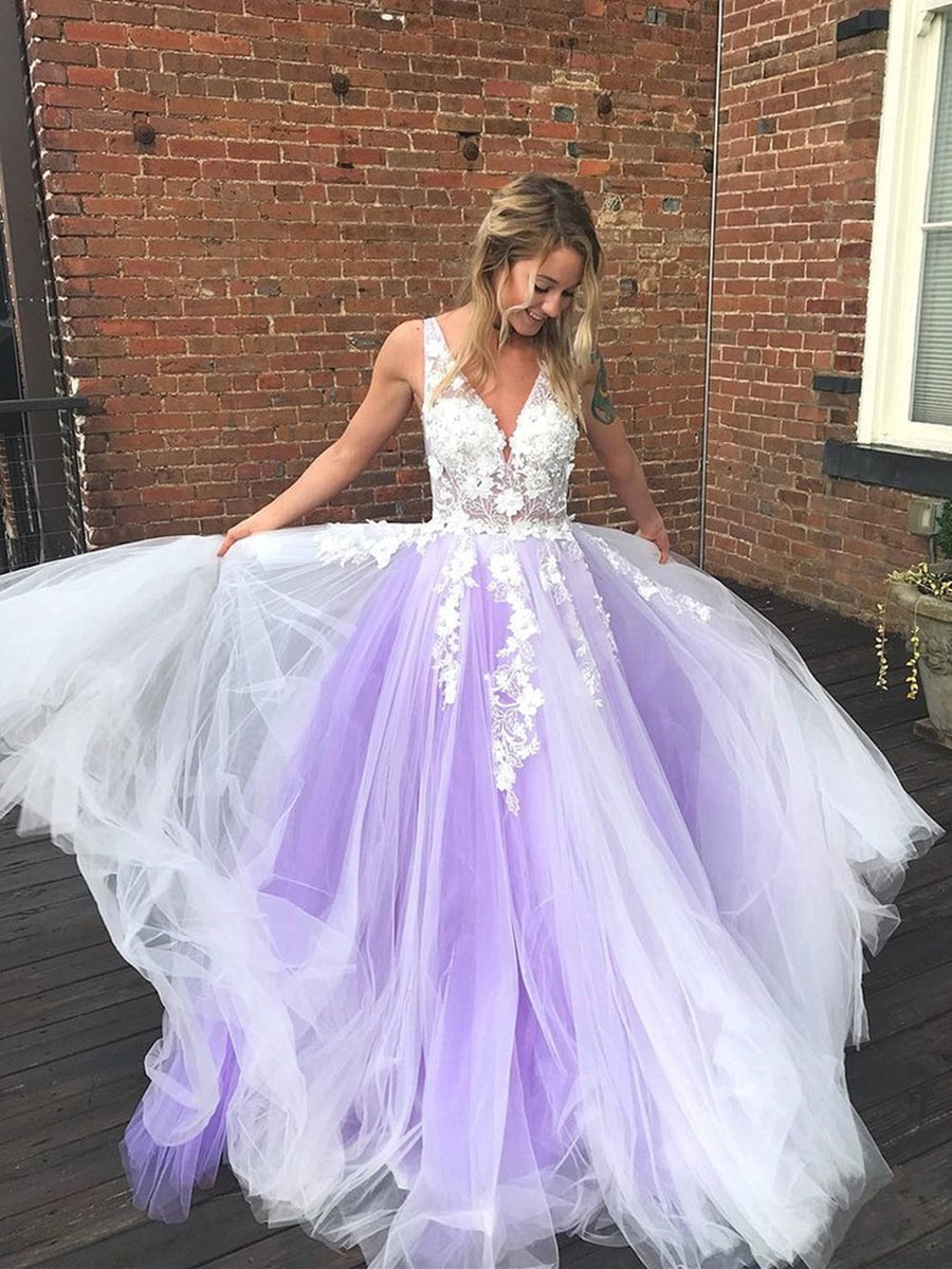 Vestidos largos de fiesta de encaje con escote en V y corte en A, vestidos de noche formales de tul