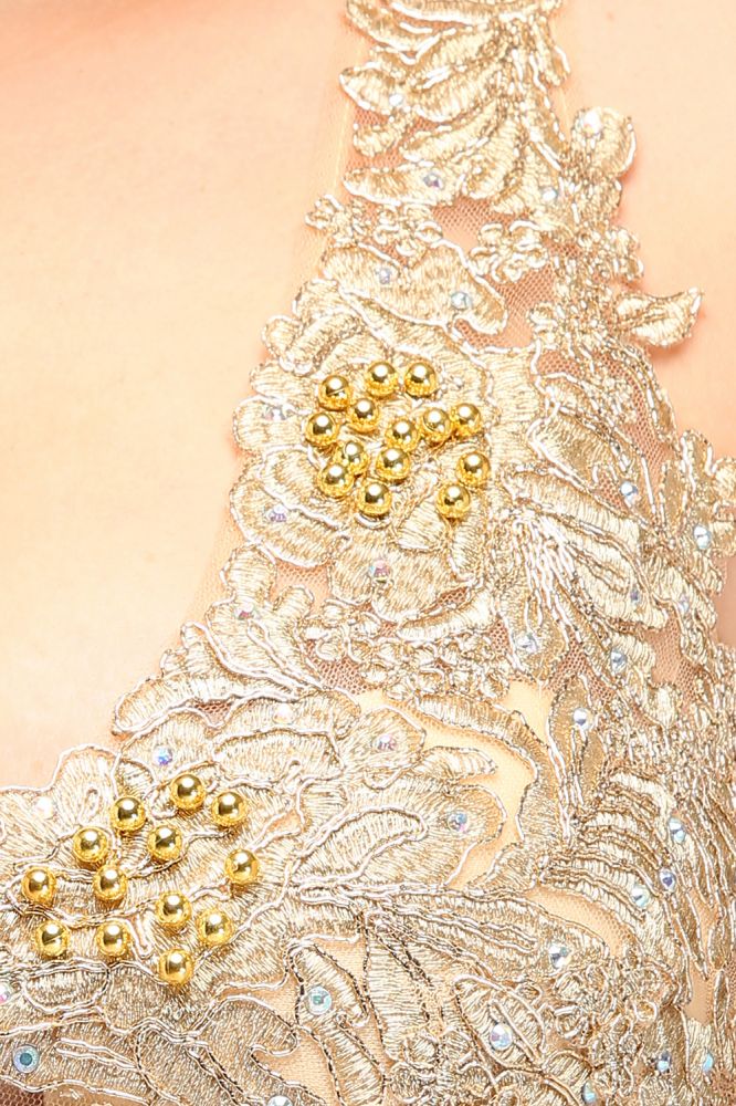 Vestidos de noche largos sin mangas de talla grande, corte en A, escote en V y apliques
