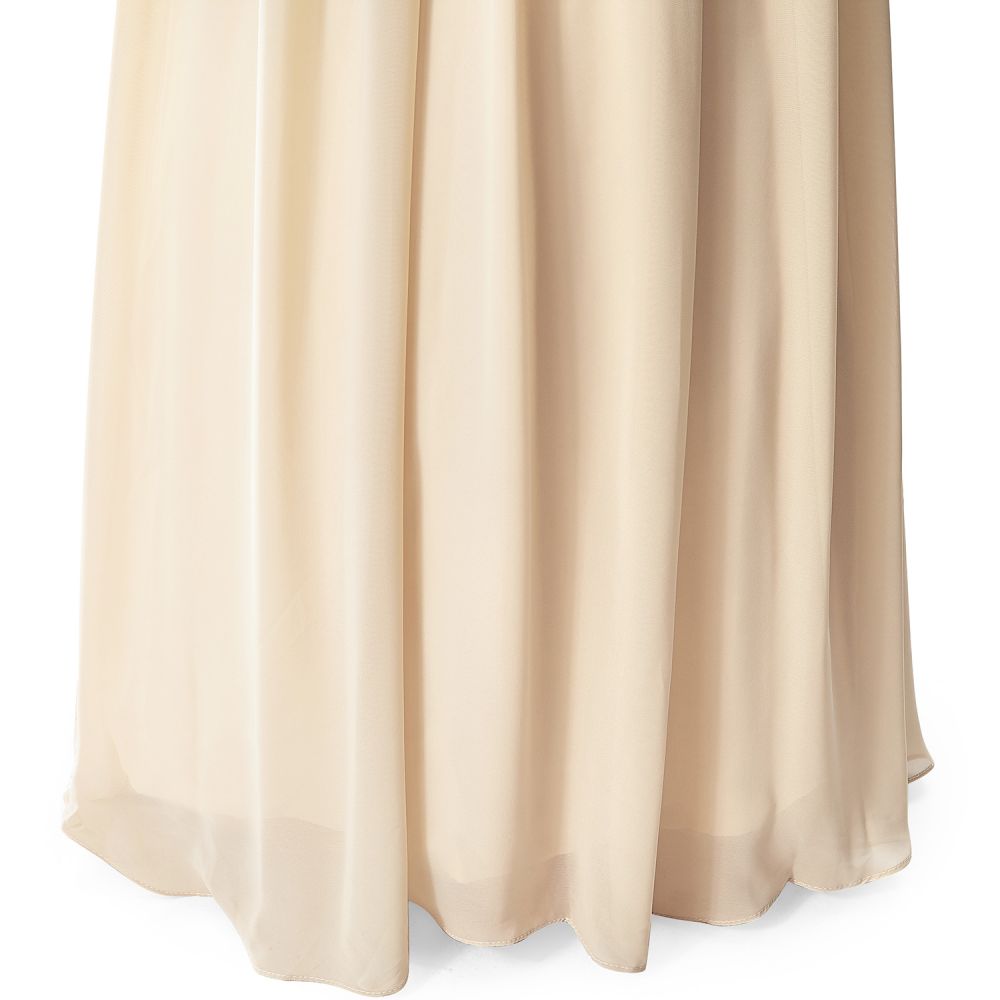 Vestido de fiesta de gasa con lentejuelas, corte en A y escote en V