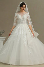 Vestido de novia corte A | Vestidos de novia con mangas