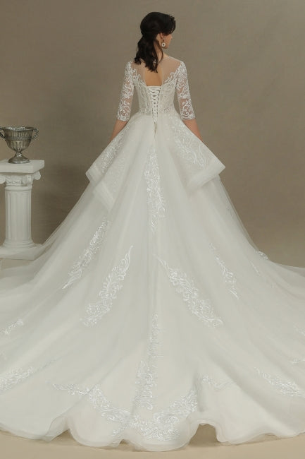 Vestido de novia corte A | Vestidos de novia con mangas