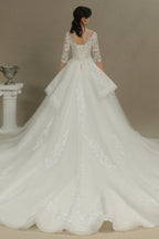 Vestido de novia corte A | Vestidos de novia con mangas