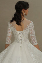 Vestido de novia corte A | Vestidos de novia con mangas