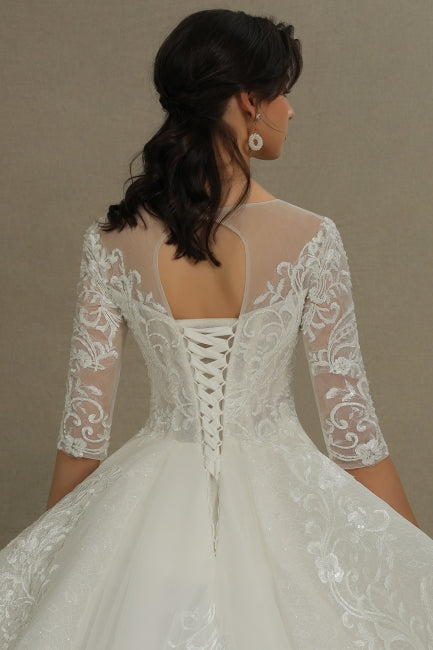 Vestido de novia corte A | Vestidos de novia con mangas