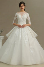 Vestido de novia corte A | Vestidos de novia con mangas