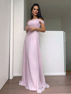 Vestidos de graduación de corte A/elegantes de gasa con tirantes de cuentas, sin mangas y hasta el suelo