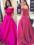 Vestidos de graduación de satén con volantes, sin mangas, corte en A y elegantes, con hombros descubiertos y sin mangas.