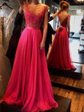 Vestidos de graduación de gasa con apliques, corte en A/elegantes, sin mangas y sin mangas, sin mangas/sin mangas
