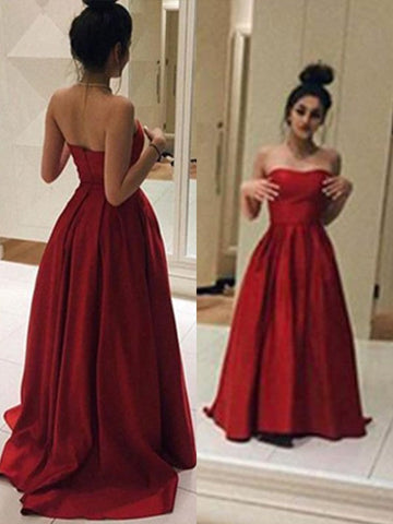 Vestidos de fiesta de corte A/elegantes sin mangas con volantes y estampado satinado
