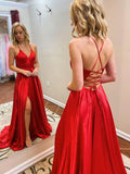 Vestidos de fiesta de corte A/elegante con escote en V, sin mangas, de satén elástico tejido con volantes