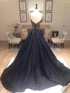 Vestidos de graduación de tafetán sin mangas, corte en A/elegante, con escote en V