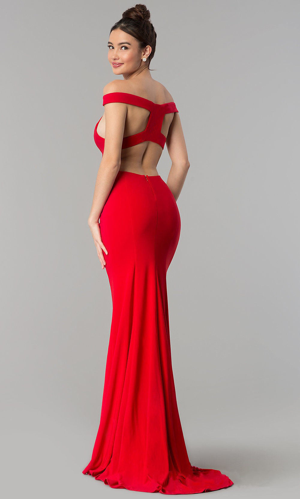 Women's Off Shoulder Maxi Evening Dress – Elegant Formal Gown