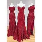 Vestido de fiesta largo con lentejuelas y brillantes de corte tubo/columna 