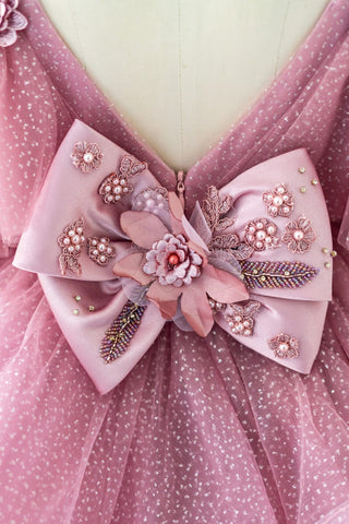 Robe de bal/robe de princesse en tulle longueur genou pour demoiselle d'honneur d'anniversaire 