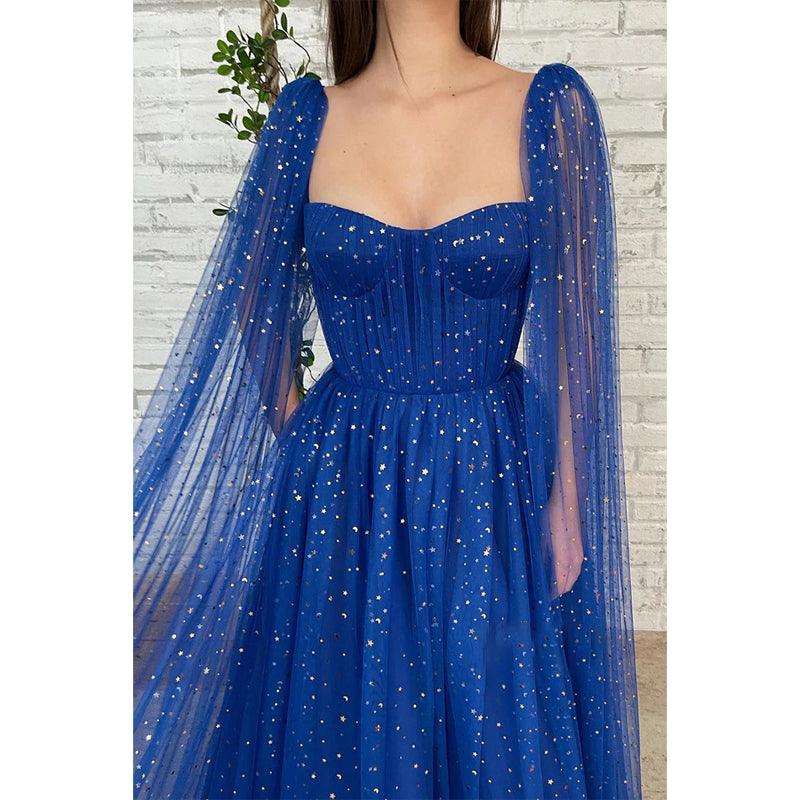 Robe de bal scintillante à bretelles spaghetti et poches pour femme 