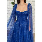 Robe de bal scintillante à bretelles spaghetti et poches pour femme 